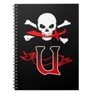 Jolly Roger U Monogram Initial Notebook