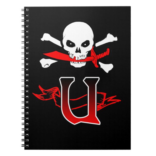 Jolly Roger U Monogram Initial Notebook (Front)