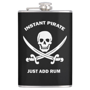 Jolly Rogers Instant Pirate Add Rum  Hip Flask
