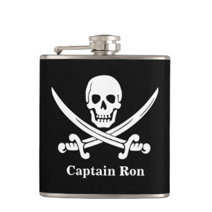 Jolly Rogers Pirate Captain Custom Liquor Flask