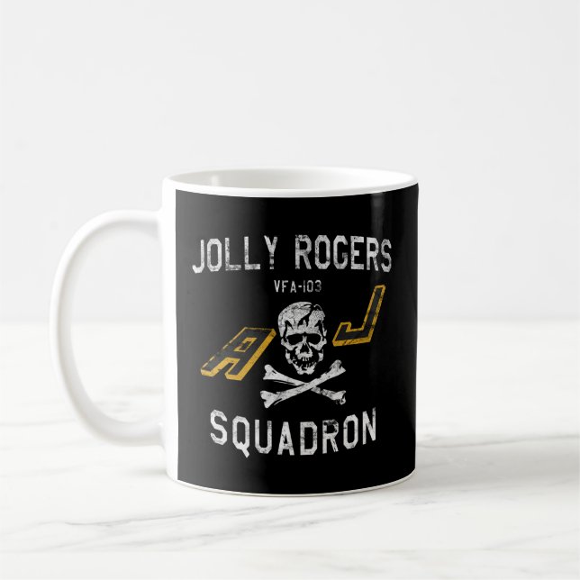 Jolly Rogers Strike Fighter Squadron Vfa-103 Coffee Mug (Left)