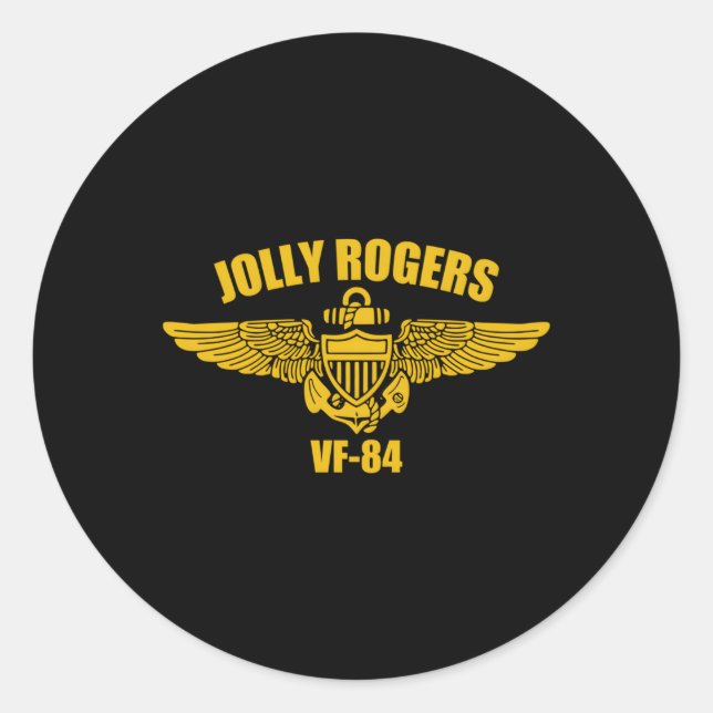 Jolly Rogers Vf-84 Classic Round Sticker (Front)