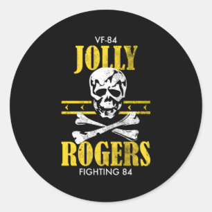 Jolly Rogers Vf-84 Distressed Classic Round Sticker