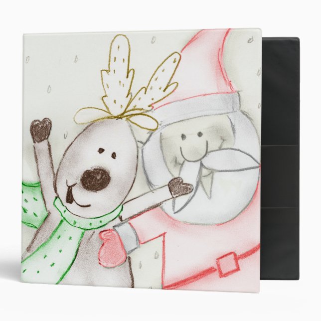 JOLLY SANTA AND REINDEER BINDER (Front/Inside)