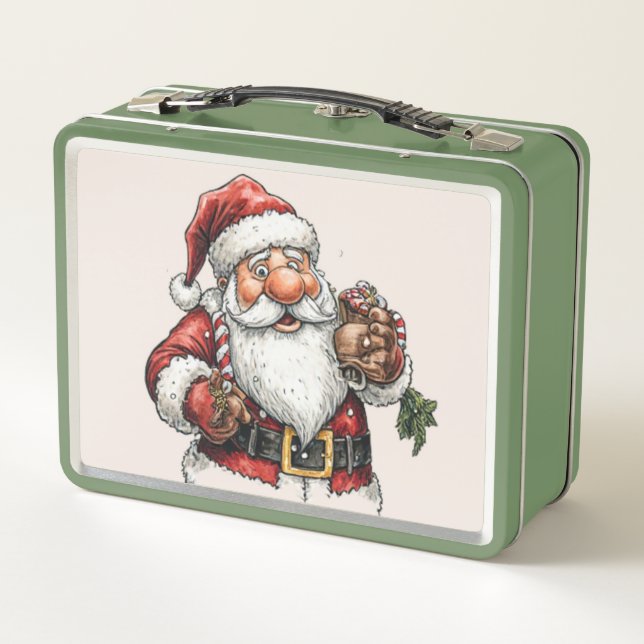 Jolly Santa Christmas Lunch Box (Back)