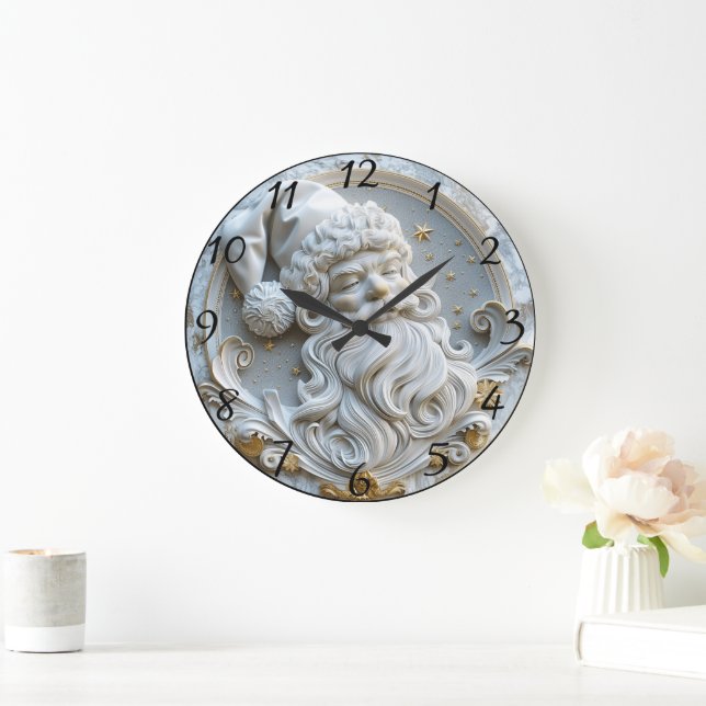 Jolly Santa Christmas Magic Large Clock (Home)