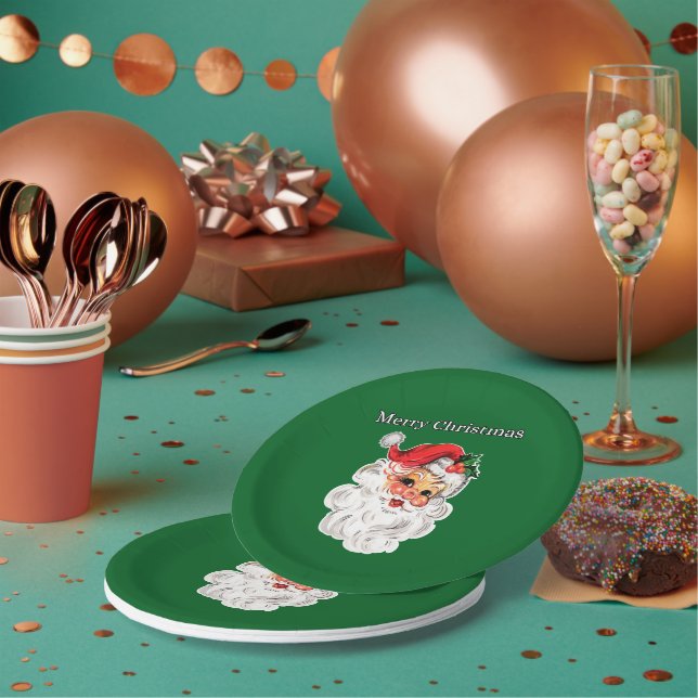 Jolly Santa Christmas   Paper Plate (Multi)