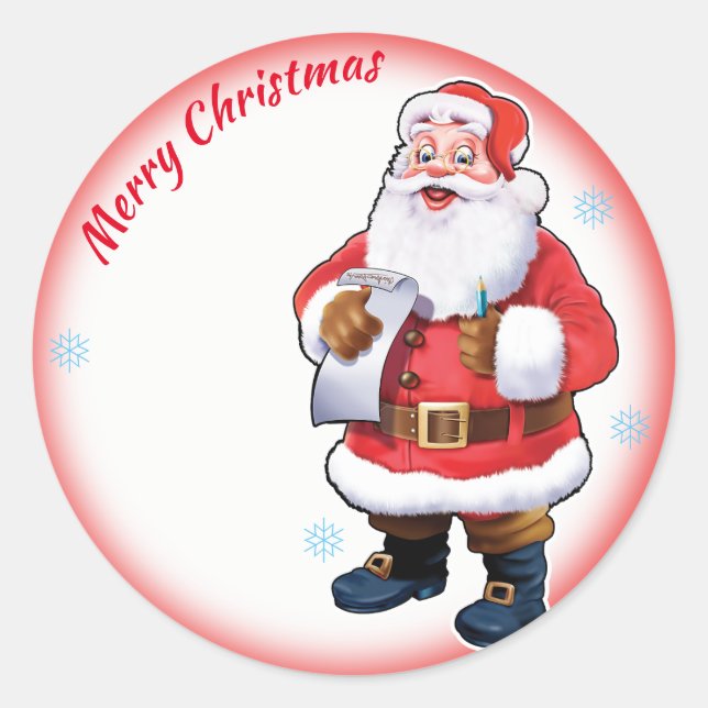 Jolly Santa Christmas sheet of stickers (Front)