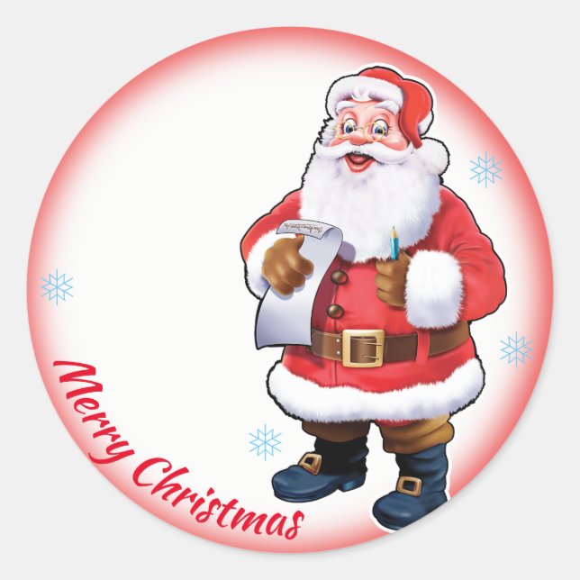 Jolly Santa Christmas sheet of stickers (Front)