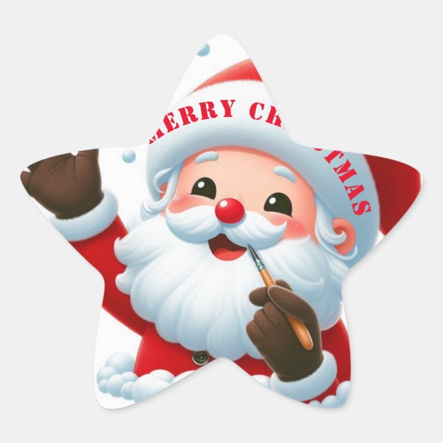  Jolly Santa Classic Round Stickers (Front)