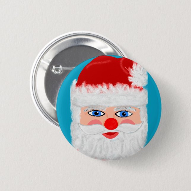 Jolly Santa Claus 2 Inch Round Button (Front & Back)