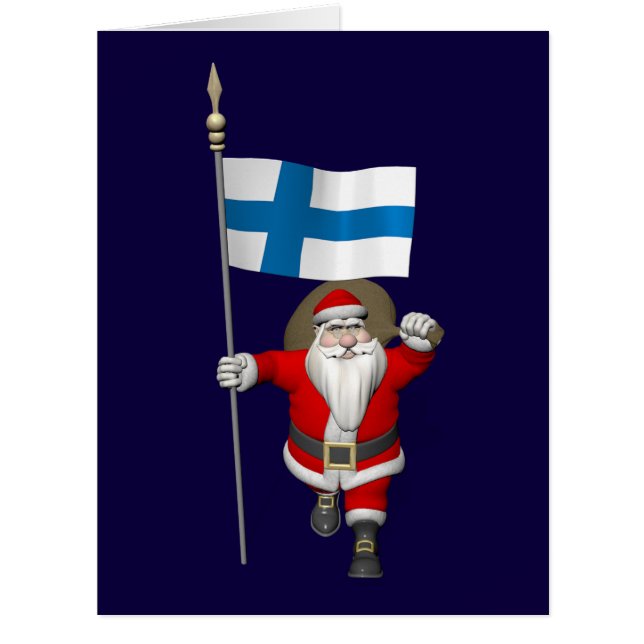 Jolly Santa Claus Avec Drapeau De Finlande (Devant)