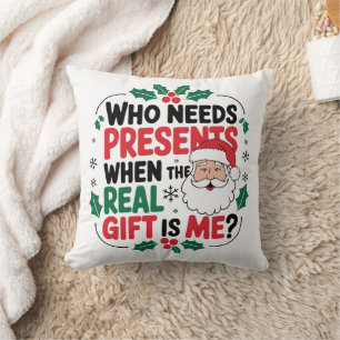 Jolly Santa Claus Brings Festive Cheer to All Throw Pillow