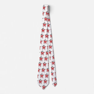 Jolly Santa Claus Calling Reindeer on Christmas Tie