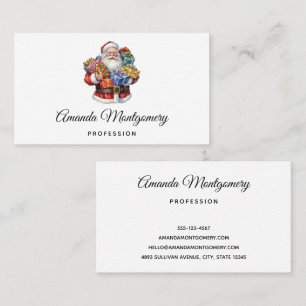 Jolly Santa Claus Classic Christmas Business Card