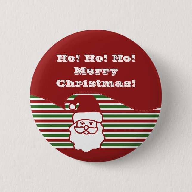 Jolly Santa Claus Customizable Button (Front)