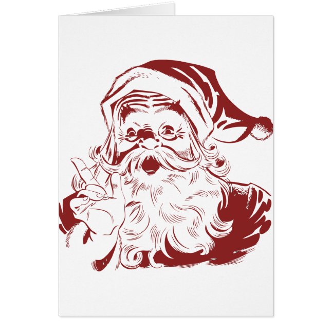 Jolly Santa Claus dans Red Fun Retro Joyeux Noël (Devant)