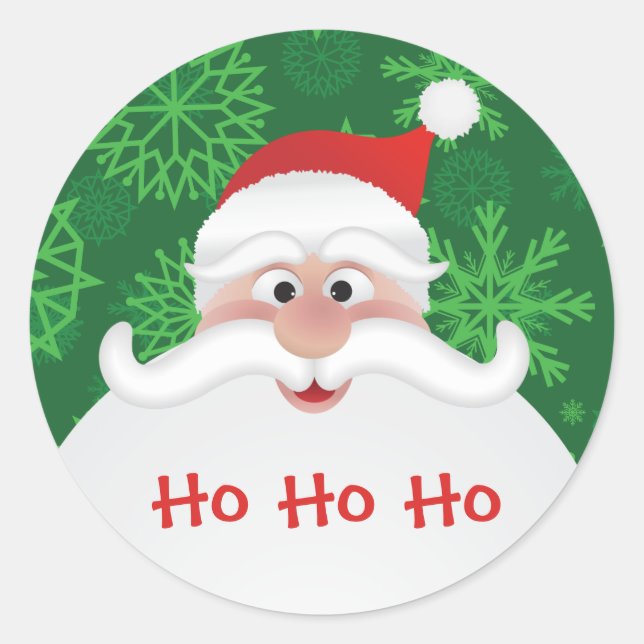 Jolly Santa Claus Large Sticker (Front)