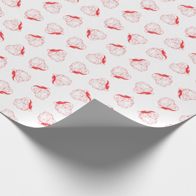Jolly Santa Claus Red and White Christmas Wrapping Paper (Corner)