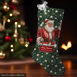 Jolly Santa Claus Stocking Personalized in Vintage