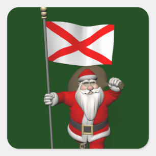 Jolly Santa Claus Visiting Alabama Sticker