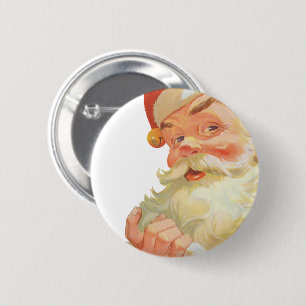 Jolly Santa Claus with a Secret, Vintage Christmas 2 Inch Round Button