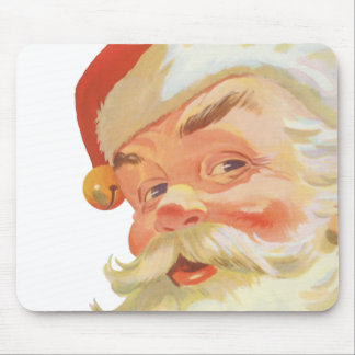 Jolly Santa Claus with a Secret, Vintage Christmas Mouse Pad