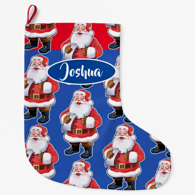 Jolly Santa custom boys Christmas stocking (Front)