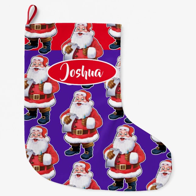 Jolly Santa custom boys Christmas stocking (Front)