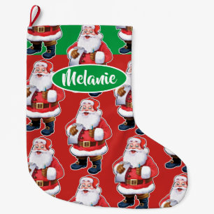 Jolly Santa custom girls Christmas stocking