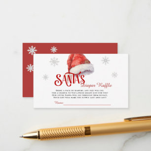 Jolly Santa Diaper Raffle Baby Shower Enclosure Card