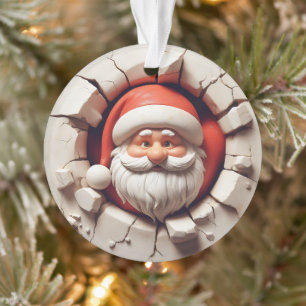 Jolly Santa Double-Sided Christmas Ornament