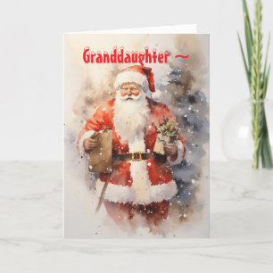 JOLLY SANTA - GRANDDAUGHTER- CHRISTMAS CARD