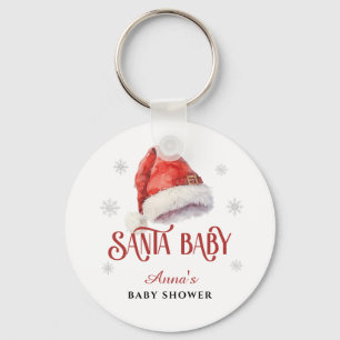 Jolly Santa Hat Baby Shower guest keepsake gift Keychain