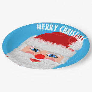 Jolly Santa Merry Christmas Paper Plate