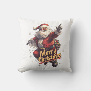Jolly Santa Merry Christmas Pillow