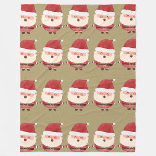 Jolly Santa Pattern Fleece Blanket