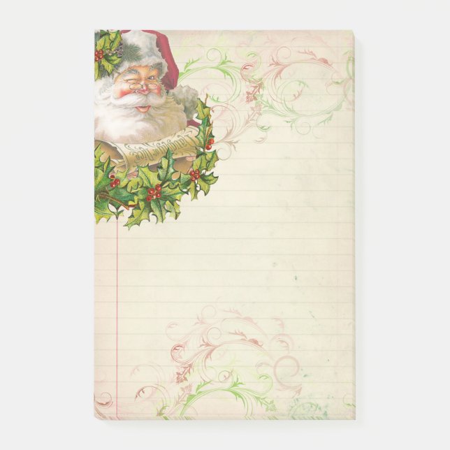 Jolly Santa Post-It Note Sticky Note Paper Pad (Front)