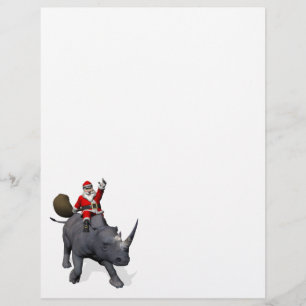 Jolly Santa Riding A Rhino