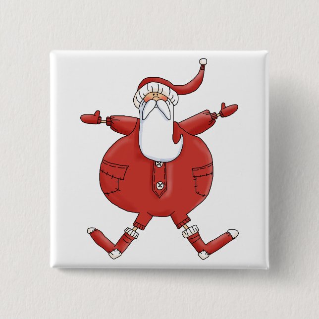 Jolly Santa T-shirts and Gifts 2 Inch Square Button (Front)