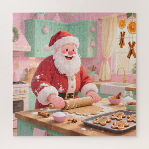 Jolly Santa's Cookie Kitchen Christmas Jigsaw Puzzle