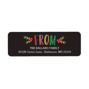 Jolly Season Holiday Return Address Labels