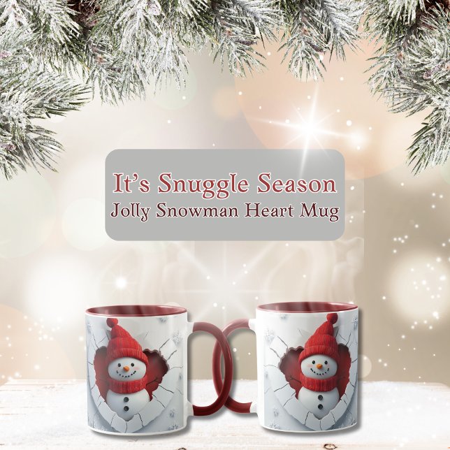 Jolly Snowman Coeur Mug (Snowman Christmas Mug)