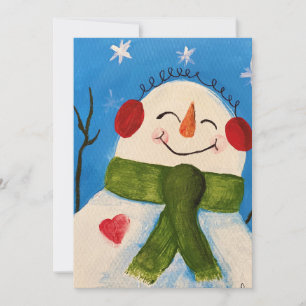 Jolly Snowman Holiday Card