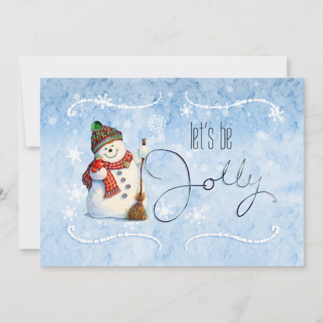 Jolly Snowman Holiday Party ID841 Invitation (Front)