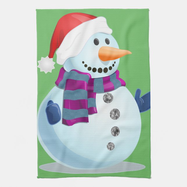 Jolly Snowman Kitchen Towel (Vertical)