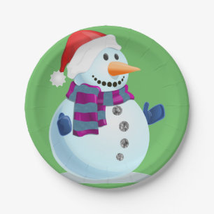 Jolly Snowman Paper Plate