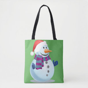 Jolly Snowman Tote Bag
