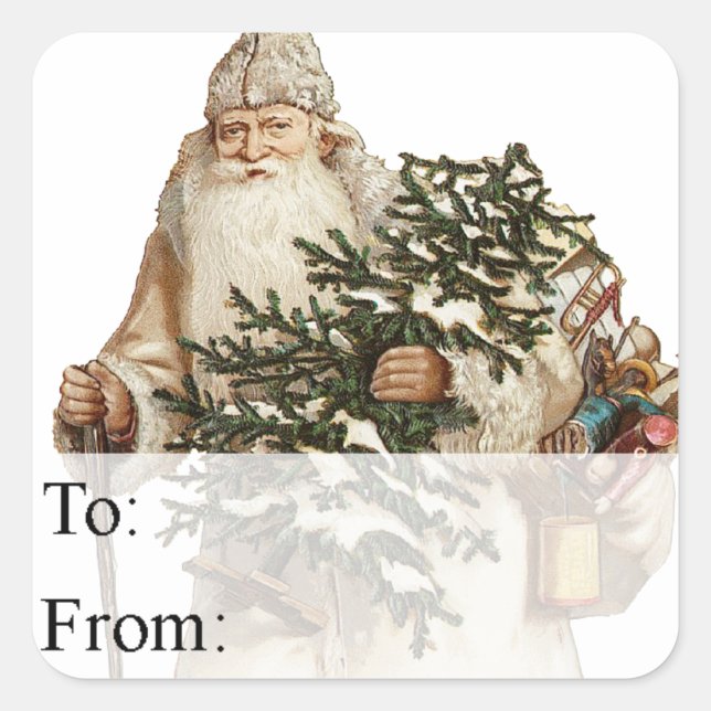 Jolly St Nick Vintage Gift Tag (Front)