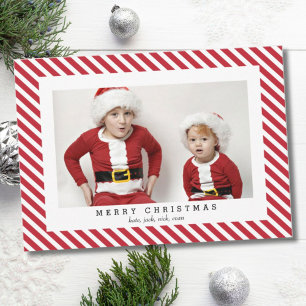 Jolly Stripes Joyeux Carte photo de Noël